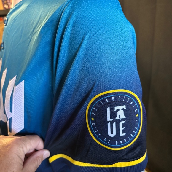 New mens large authentic Nike Philadelphia Phillies Bryce Harper baseball jersey - Picture 5 of 7